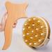 2 in 1 Kit-Wood Lymphatic Drainage Dry Brush Massage Tools Kit-Wooden Therapy Paddle  Dry Brushing Body Brush  Lymphatic Paddle  Maderoterapia Kit - Shower Brush for Body - Cellulite Brush