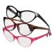Betsey Johnson Women's Fairisle Cat Eye Reading Glasses Black Tortoise Pink Gradient 54 mm + 2.5