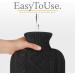 Premium Soft Knitted Cover Hot Water Bottle - 1.8l Large Capacity for Pain Relief and Cosy Nights - Great Gift for Women (Black) - Buy Online on GoSupps.com