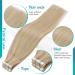 FSHINE TAPES Real Hair Extensions - 45cm 50g Goldblond Highlight Skin Weft | 20 Pieces Tape-in #16P22 - Natural Straight Hair Extensions - Buy Online on GoSupps.com