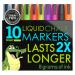 Crafty Croc Liquid Chalk Markers, 10 Pack of Neon Chalk Pens, For Nonporous Chalkboards, Bistro Boards, Glass and Windows 10 Pack Bright Neon Bold (6mm)