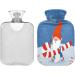 Christmas Hot Water Bottle with Soft Fleece Cover - 2 Litre Comfort for Hot & Cold Therapy - Buy Online on GoSupps.com