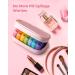 Cute 2 Times a Day Pill Organizer for Women - AMOOS PU Leather Portable Weekly Pill Box in Orange Pink with Storage Bag - Buy Online on GoSupps.com