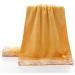 Lace Edge Embroidered Bath Towel Set - Super Absorbent Fiber - Yellow - 3 Piece Set - Buy Online on GoSupps.com
