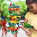 Large Parrot Toy for Climbing, Chewing & Preening - Multicolored Wooden Block Toy | MQUPIN M-22inch - Buy Online on GoSupps.com