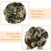 Messy Bun Hair Piece Scrunchies - Dark Brown Mix Bleach Blonde (2 PCS) | Curly Wavy Updo Hair Extension Chignon Ponytail Accessories for Women and Girls - Buy Online on GoSupps.com
