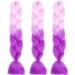 LDMY Ombre Pink to Purple Jumbo Braiding Hair Extensions - 24 Inch 6pcs Pack Synthetic Jumbo Braids for Women - Buy Online on GoSupps.com