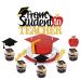 Congrats Grad Topper from Student to Teacher Graduation 25PCS Teacher Class of 2023 Cake Topper Graduate Party Cake Decor black and red Teacher Graduation Party