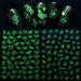 Glow in The Dark Nail Art Stickers - 8 Sheets 3D Self-Adhesive Decals for Manicure - Flowers, Leaves, Butterflies, Dragonfly Designs - Buy Online on GoSupps.com