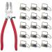 51 Sets Key Fob Hardware with 1pcs Key Fob Pliers Glass Running Pliers Tools with Jaws  Pliers Attach Rubber Tips Perfect for Key Fob Hardware Install  Silver