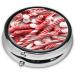 Candy Canes Mini Round Pill Box | 3 Compartment Portable Pill Organizer for Travel Home & Office - Buy Online on GoSupps.com