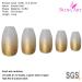Bling Art False Nails - Gold Gel Ombre Ballerina Coffin | 24 Long Artificial Nails with Glue for International Shipping - Buy Online on GoSupps.com
