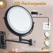 Gecious Black LED Makeup Mirror with 3 Color Lights 8 inch Double Sided 1X/7X Magnifying, 360 Rotation Vanity Mirror for Home Bathroom Shaving - Plug Powered - Buy Online on GoSupps.com
