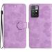 Folding Flower Pattern Cover for Redmi 10 2022 - PU Leather Pocket Case with Stand Card Compartments & Magnetic Closure - Violet - Buy Online on GoSupps.com