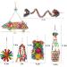 RLRICH Bird Colorful Chewing Toys - 6 Pack Foraging Shredder & Hanging Toys with Comfy Perch for Parrots | Rope Bungee Bird Toy - Buy Online on GoSupps.com