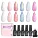 Beetles Pearl Gel Nail Polish 6 Colors Shimmer Glitter White Pink Blue Nail Polish Mermaid Gel Soak Off Uv Led Summer Gel Polish Swirl Thread Effect DIY Manicure Art Gift for Women 0-0-1-Mermaid Legend
