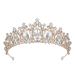 SWEETV Princess Tiara Crown for Women Girls  Wedding Tiara for Bride Iridescent Crystal Hair Accessories for Quinceanera Prom Pageant Birthday Party  Rose Gold 1. Rose Gold