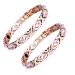 JXWYHH Magnetic Therapy Menopause Reliving Bracelet Elegant Bracelet for Women Hot Flashes Hematite Effective Relieving Anxiety (2pcs Rose gold) Alloy