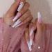 Xerling 24Pcs Long Coffin Gradient Press-On Nails - Glossy Ballerina Full Cover with Stripe Designs for Women & Girls (Pattern C) | International Shipping Available - Buy Online on GoSupps.com