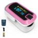 mibest OLED Finger Pulse Oximeter, O2 Meter, Dual Color White/Pink