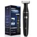 Body Hair Trimmer for Men, Kibiy Groin Trimmer, Ball Trimmer Men, Rechargeable Pubic Hair Trimmer for Men, IPX7 Waterproof Mens Beard Trimmer, Wet / Dry Electric Razor for Men, 2 Trimming Combs Black