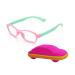 Children's Glasses Frame Without Prescription Clear Lens for Boys & Girls Age 5-12 + Glasses Case Pink