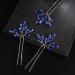 JWICOS Bridal Wedding Crystal Hair Pins Bride Hair Pieces Wedding Hair Accessories for Women and Girls Pack of 3 (Blue silver)