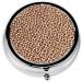Leopard Printed Mini Round Pill Box | 3 Compartment Organizer for Travel Home & Office - Portable Pill Case - Buy Online on GoSupps.com