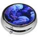 Cute Purple Jellyfish Portable Metal Pill Box | Round Mini with 3 Compartments | Travel Essential for Small Pills - Black - Buy Online on GoSupps.com