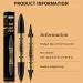 Eyebrow Pencil Liquid Eyebrow Pen 2 in 1 Dual-ended Eyebrow Waterproof & Long Lasting Liquid Eyeliner Pen Four-tip Brow Pencil for Women Gift Black - Buy Online on GoSupps.com