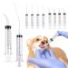 10 pieces of feeding syringe with curved tip 10 ml plastic spray with thin hose plastic sprayer individually packaged one -way spray for kitten puppy small pets Feeding tools