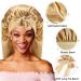 2PCS Long Satin Braids Bonnets - Gold Black Silk Adjustable Sleep Cap for Women - Large Size for Long Curly Hair - Buy Online on GoSupps.com