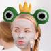 Face Wash Headband | Cartoon Plush Animal Ears and Horns Spa Headband - Halloween Hair Accessories Green Frog Headpiece Elastic Makeup Headbands for Women Girls Prince One Size - Buy Online on GoSupps.com