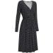 OUGES Women's Spring Casual Midi Dress | Long Sleeve V-Neck Floral Wrap Dress | Pockets | S Color01 - Buy Online on GoSupps.com