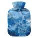 Oarencol Hot Water Bottle with Cover for Hot and Cold Compresses Blue / White / Gold
