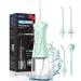 Mouth shower: 4 modes water fin 300ml water tank oral shower test winner 30 days battery runtime interdler cleaner Easy to use tongue cleaner for dental care green white