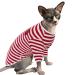 Cat cotton clothes sweater warm for sphynx hairless cat pet streak strip west shirts kitten soft jumper cat costume coat for cats/small dogs (red stripes l) l B-red stripes
