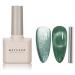MAYCHAO 15ML Cat Eye Gel Nail Polish 1Pc Light Green Magnetic Nail Polish with Magnet Soak off Holographic Cat Eye Gel Polish for Nail Art Manicure Salon DIY at Home