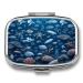 Pill Box Underwater Marine Life Print 2 Compartment Medicine Pill Case Pill Organizer Decorative Metal Portable Pill Box for Pocket Or Purse