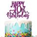 Tenhaisi Glitter Purple Happy 10th Birthday Cake Topper 10 and Fabulous Cake Topper - 10th Happy Birthday Party Decoration - Hello 10-10 Years Birthday/Wedding Anniversary Party Supplies