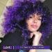 Curly Afro Wig with Bangs Purple Mixed Blue for Black Women - Synthetic Hair 15 Inch + 1 Comb & 4 Wig Caps | T15717C# Mixed Blue - Buy Online on GoSupps.com