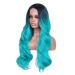 FAVE Ombre Bluish Green Long Wavy Wig for Women - Heat Resistant Synthetic Hair Mermaid Wig - Cosplay Party Teal Blue Wig (1B to Bluish Green) - Buy Online on GoSupps.com