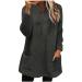 AMhomely Ladies Womens Soft Teddy Fleece Hooded Jumper Plus Size Double Fleece Casual Hoodies With Pocket V Neck Soft Fleece Hooded Sweatshirts Plain Pullover Tops Winter Lightweight Lounge Tops 02 Dark Grey M