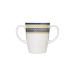 Rosa Lifestyle Two Handled Melamine Mug Lightweight 126g 400ml/14oz Capacity Daily Living Mobility Aid for Elderly Dementia Tremors Arthritis & Weak Grip (White)