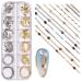 NICENEEDED 12 Strips Metal Nail Art Chains Nail Jewelry Chains with Box Alloy Nail Chains Punk Nail Charms Nail Ornaments Nail Jewels Nail Art Studs for Manicure Decoration
