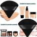 4-Piece Soft Velour Triangle Powder Puff Set for Makeup - Black & White - Buy Online on GoSupps.com