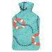 Hot Water Bottle With Lid Anchor Pattern Rubber Hot Water Bag For Pain Relief Cramps Foot Warmer Hot And Cold Therapy