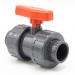 PVC ball tap I 32 mm i 1 inch I for adhesive muffles and fittings i shut-off tap 2-way I PVC pipe connector 32mm i ball slide for pool and pond construction I BM_148 gray 32 mm