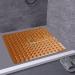 YINENN Square Shower Mat 21x21 inches - Non Slip, Washable, with Suction Cups and Drain Holes - Brown - Buy Online on GoSupps.com