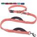 Vivaglory free-handed dog leash with double anti-shock bungees and padded handles reflective waist running leash for training jogging for medium large dogs pink-gray M: fits the waist 83-147cm pink/gray